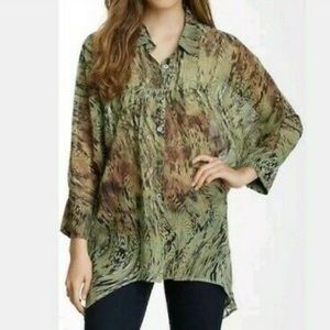NWT DA-NANG SURPLUS SILK BUTTON DOWN TOP-XS/S